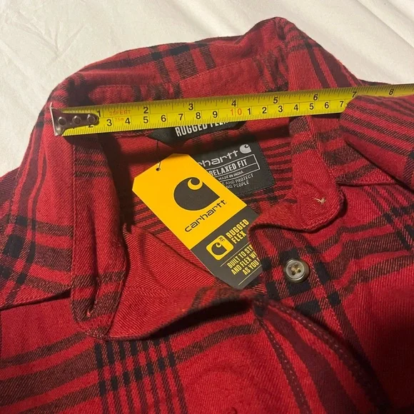 NWT Carhartt Red and Black Plaid Shirt - Picture 6 of 9